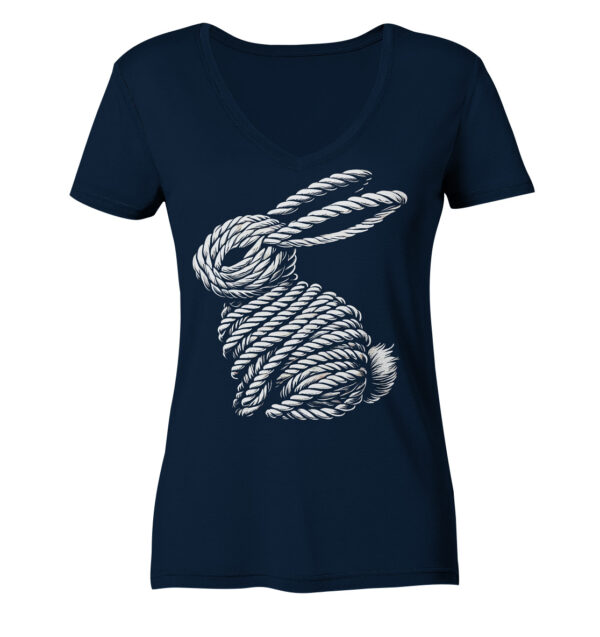 Rope Bunny - Ladies V-Neck Shirt – Bild 3