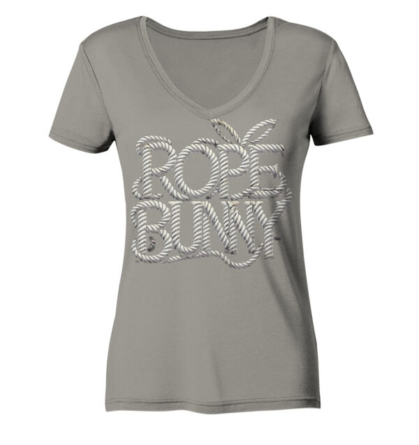 Rope Bunny - Ladies V-Neck Shirt – Bild 2