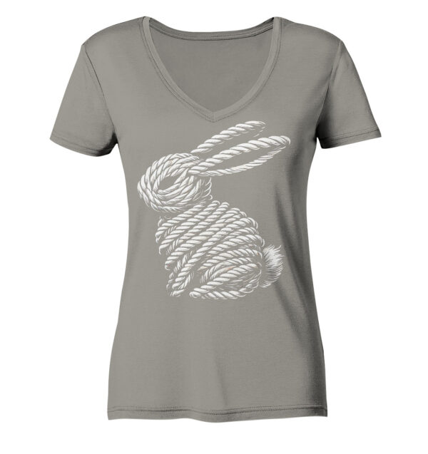 Rope Bunny - Ladies V-Neck Shirt – Bild 2