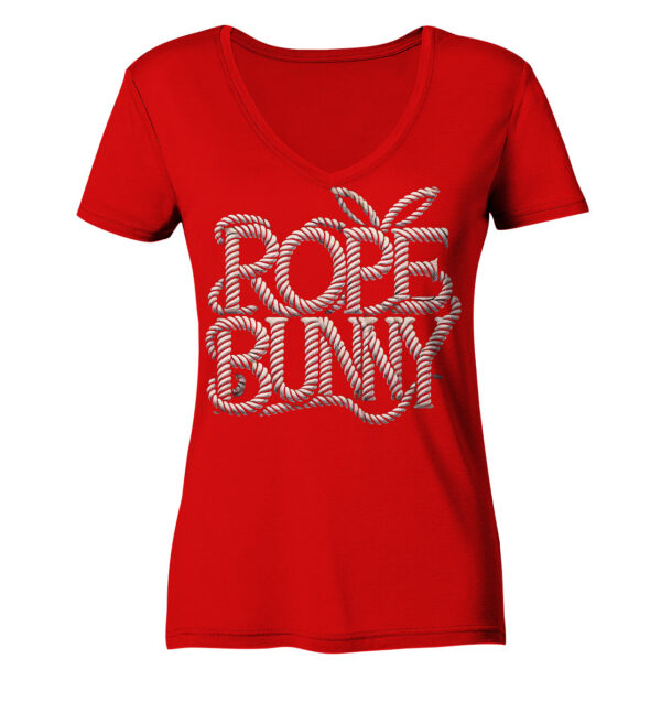Rope Bunny - Ladies V-Neck Shirt – Bild 4