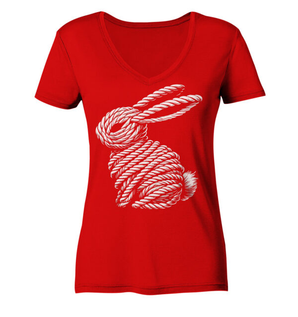 Rope Bunny - Ladies V-Neck Shirt – Bild 4